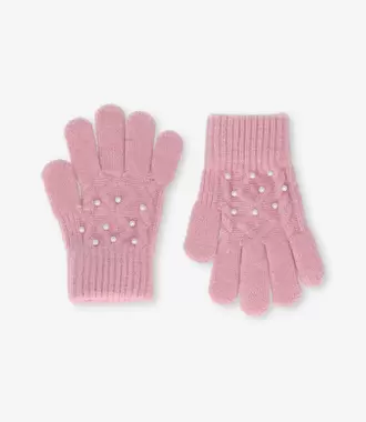 Guantes niña con perlas