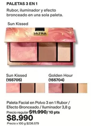 Golden - Paleta Facial En Polvo 3 En 1