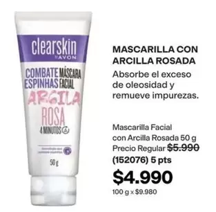 Clearskin - Mascarilla Con Arcilla Rosada