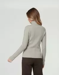 Sweater Mujer Teresa Relaxed Cuello Alto Redondo Manga Caída Fango Lineatre