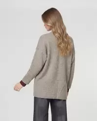 Cardigan Mujer Gianna Relaxed Cuello Tipo Kimono Manga Caída Fango Lineatre
