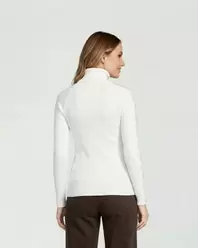 Sweater Mujer Teresa Relaxed Cuello Alto Redondo Manga Caída Crudo Lineatre