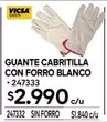 Guante - Cabritilla Con Forro Blanco