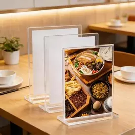 -1%Last 2 days1pc A6/A5/A4 Acrylic Double-Sided Transparent Table Card Holder, Menu Display Stand With Card Slot, Restaurant Table Sign Holder, Desk Top Label Stand, Suitable For Restaurant, Events, Graduation Ceremony And Office Use