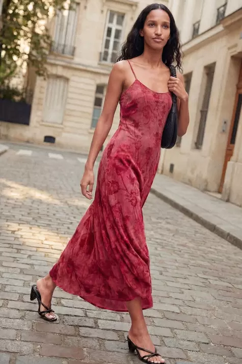 Vestido tirantes flocado