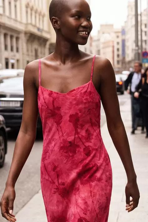 Vestido tirantes flocado