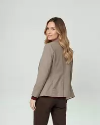Chaqueta Mujer Isidora Regular Cuello Con Solapa Manga Suelta Fango Lineatre