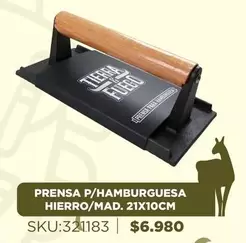 Prensa P/hamburguesa Hierro/mad. 21x10cm