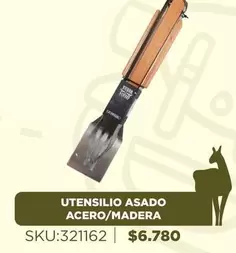 Utensilio Asado Acero/ Madera