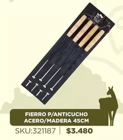 Fierro P/anticucho Acero/ Madera