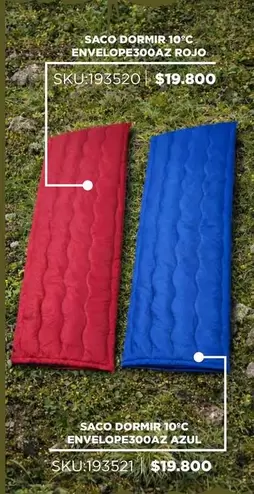 Saco Dormir 10' Envelope500az Rojo