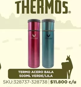 Thermos - Termo Acero Bala 500ml Verde/Lila
