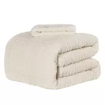 Plumón Trenza Sherpa Extra Cálido Chantilly King Crudo