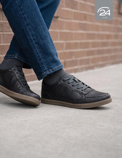 Zapatillas Urbanas Hombre 24 Flex Cuero Muelle Negro