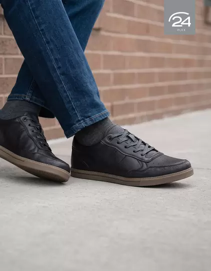 Zapatillas Urbanas Hombre 24 Flex Cuero Muelle Negro