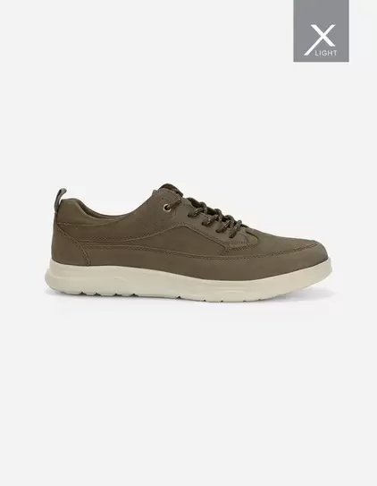 Zapatillas Urbanas Hombre X-Light Cuero Liviana Taupé