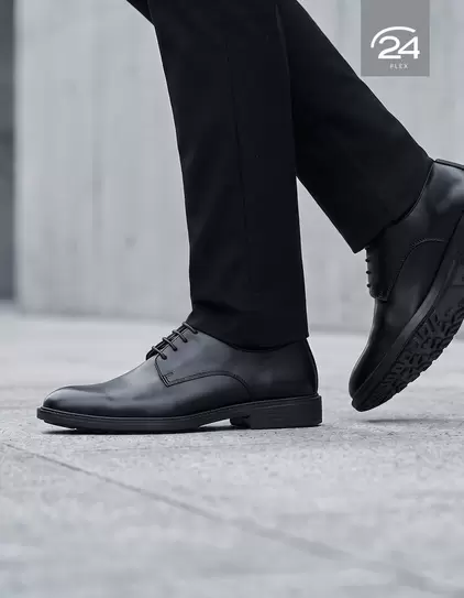 Zapatos Formal Hombre 24 Flex Cuero Bricktown Negro