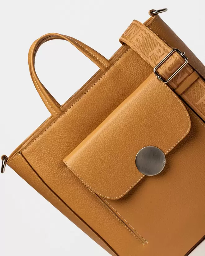 Shopper The Circle en cuero graneado