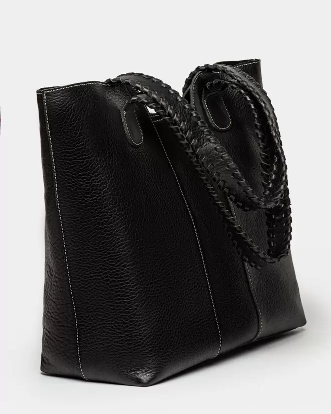Shopper The Braided en cuero vegetal liso