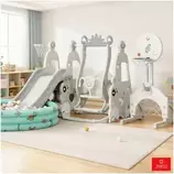 7 En 1 Parque De Resbalín Con Columpio Piscina Juego Infantil Multifuncional