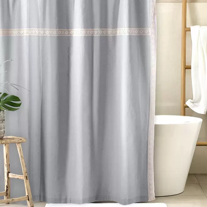 Cortina Baño Broderie Perla