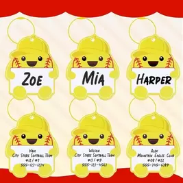 -6%Last 3 days6pcs Groundhog Softball Theme Luggage Tags, Party Hanging Decoration Labels, PVC Cards With Stainless Steel Painted Wire Rings, 3.3 Inch Travel Bag Name Tags