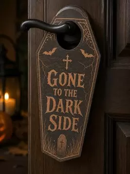-26%1pc Halloween Cute Ghost "Boo! Did I Scare You?" Door Handle Hanging Sign, Vintage Brown & Black Wavy Edge Door Decor, Suitable For Front Door Welcome, Candy Distribution Area And Halloween Home Party Decoration