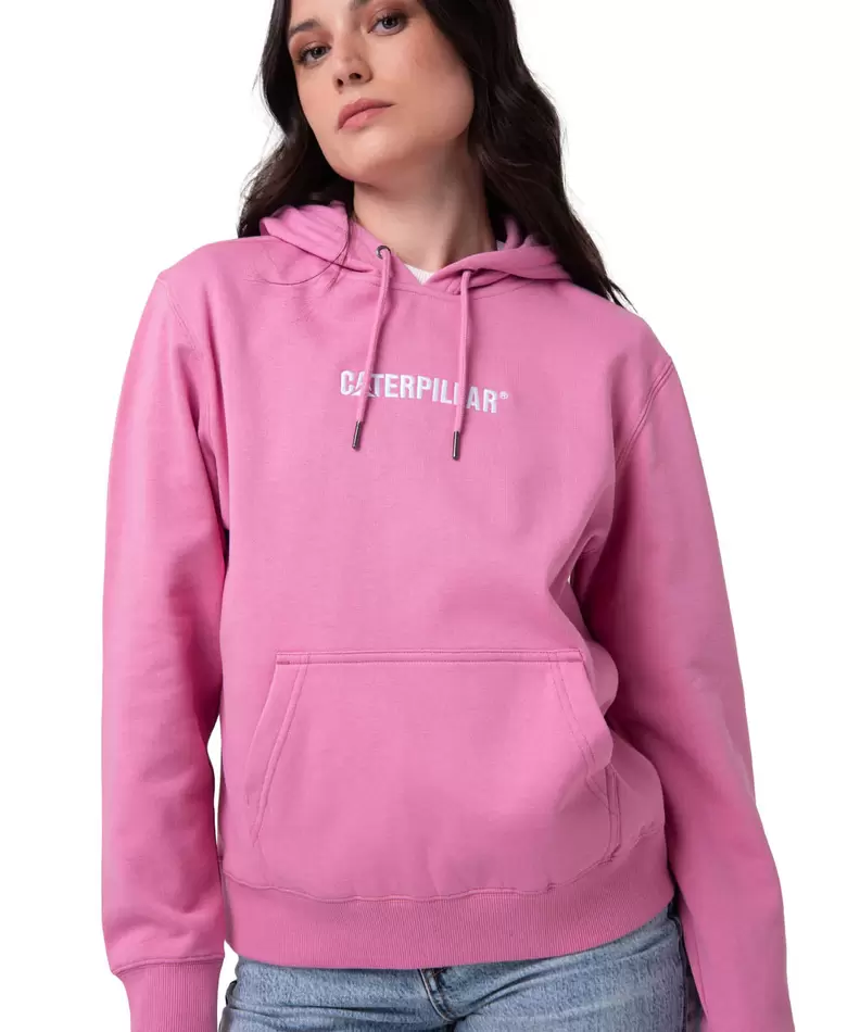Polerón Con Gorro Mujer Fleece Caterpillar Rosa