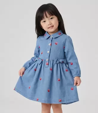 Vestido bebé de denim con...