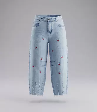 Jeans niña baloon con cherry