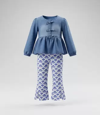 Conjunto niña boho con denim
