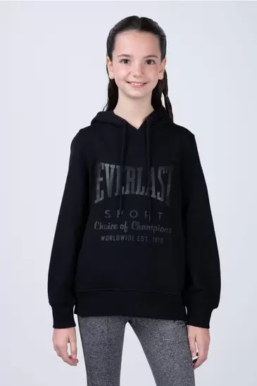 Poleron Hood Classic Niña Negro