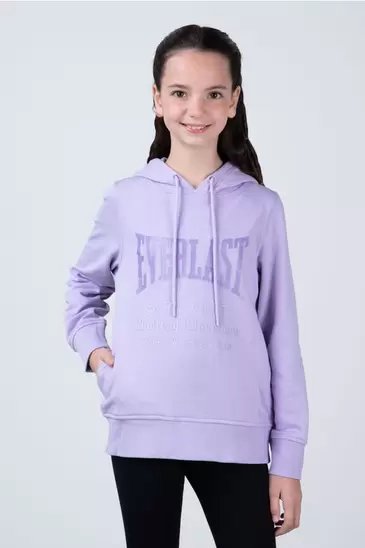 Poleron Hood Classic Niña Morado