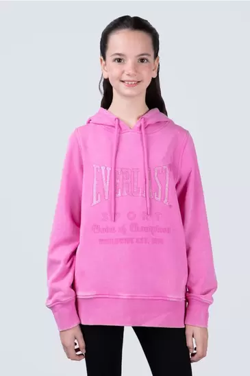 Poleron Hood Classic Niña Rosado