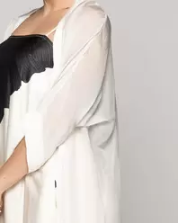 Tapado Mujer Dora Largo Gasa Blanco Crudo Lineatre