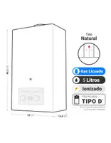 Calefont Albin Trotter 5 Litros Tiro Natural Gas Licuado