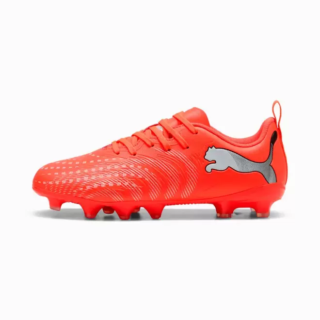 zapato de futbol puma future 9 play rojo fg/ag niño