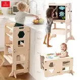 Torre De Aprendizaje Montessori 3 En 1 Plegable Con Pizarra