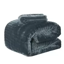 Plumón Sherpa Extra Cálido Chantilly 1.5 Plazas Gris Plata