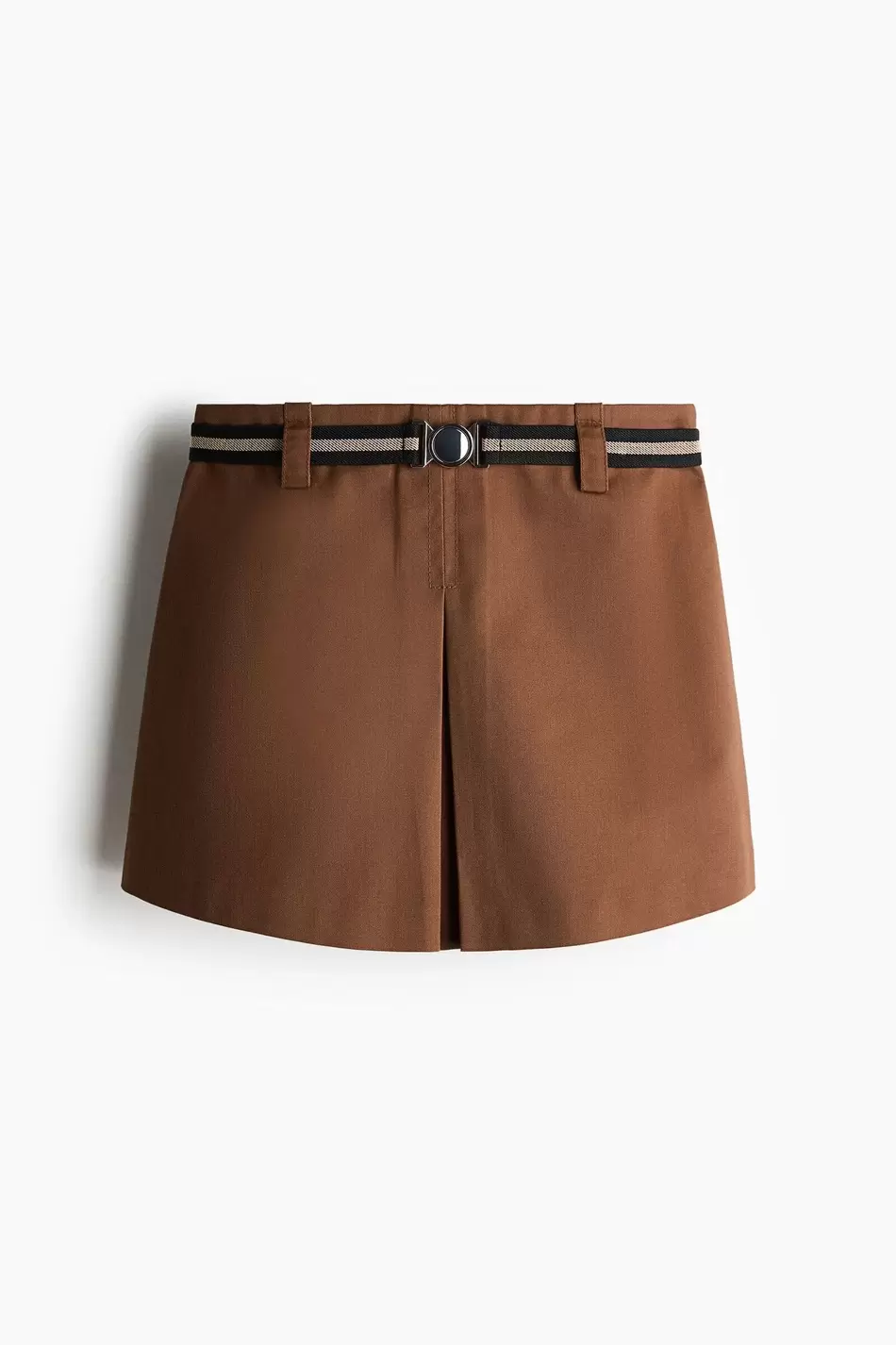 Falda pantalón de sarga con cinturón
