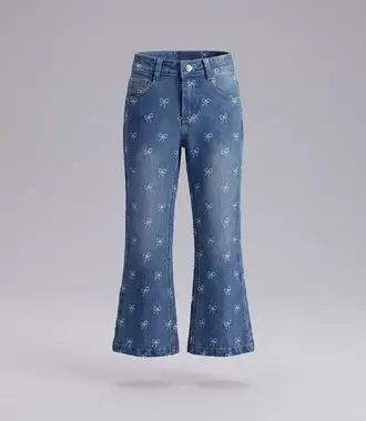 Jeans niña flare con lazos