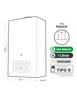 Calefont Albin Trotter 5 Litros Tiro Natural Gas Natural