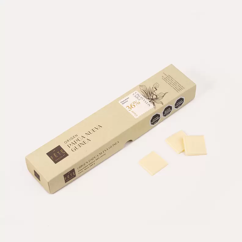 Origen Papúa Nueva Guinea Blanco 36% cacao 180 g
