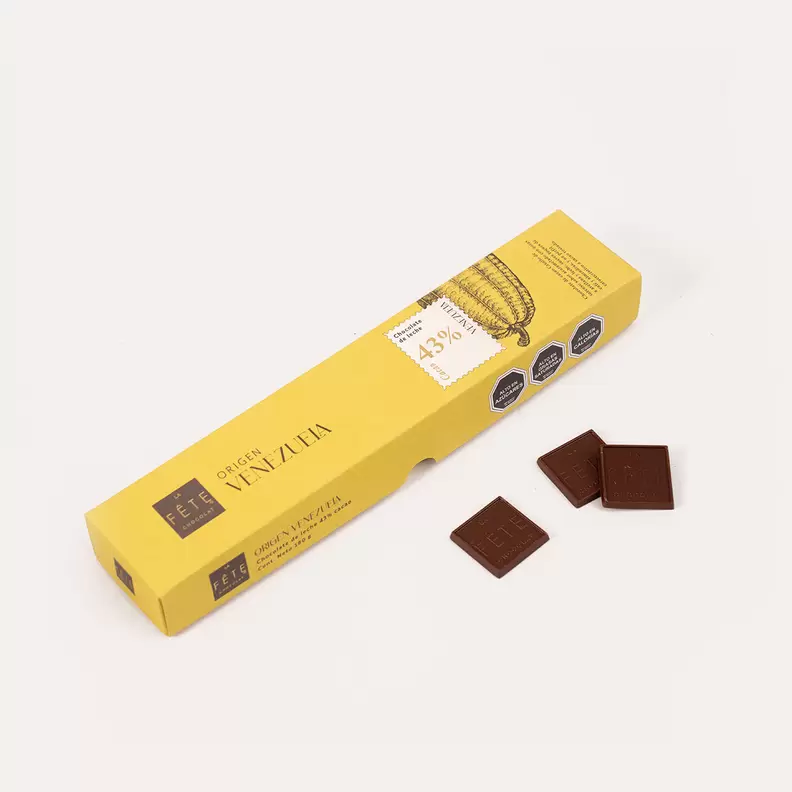Origen Venezuela leche 43% cacao 180 g