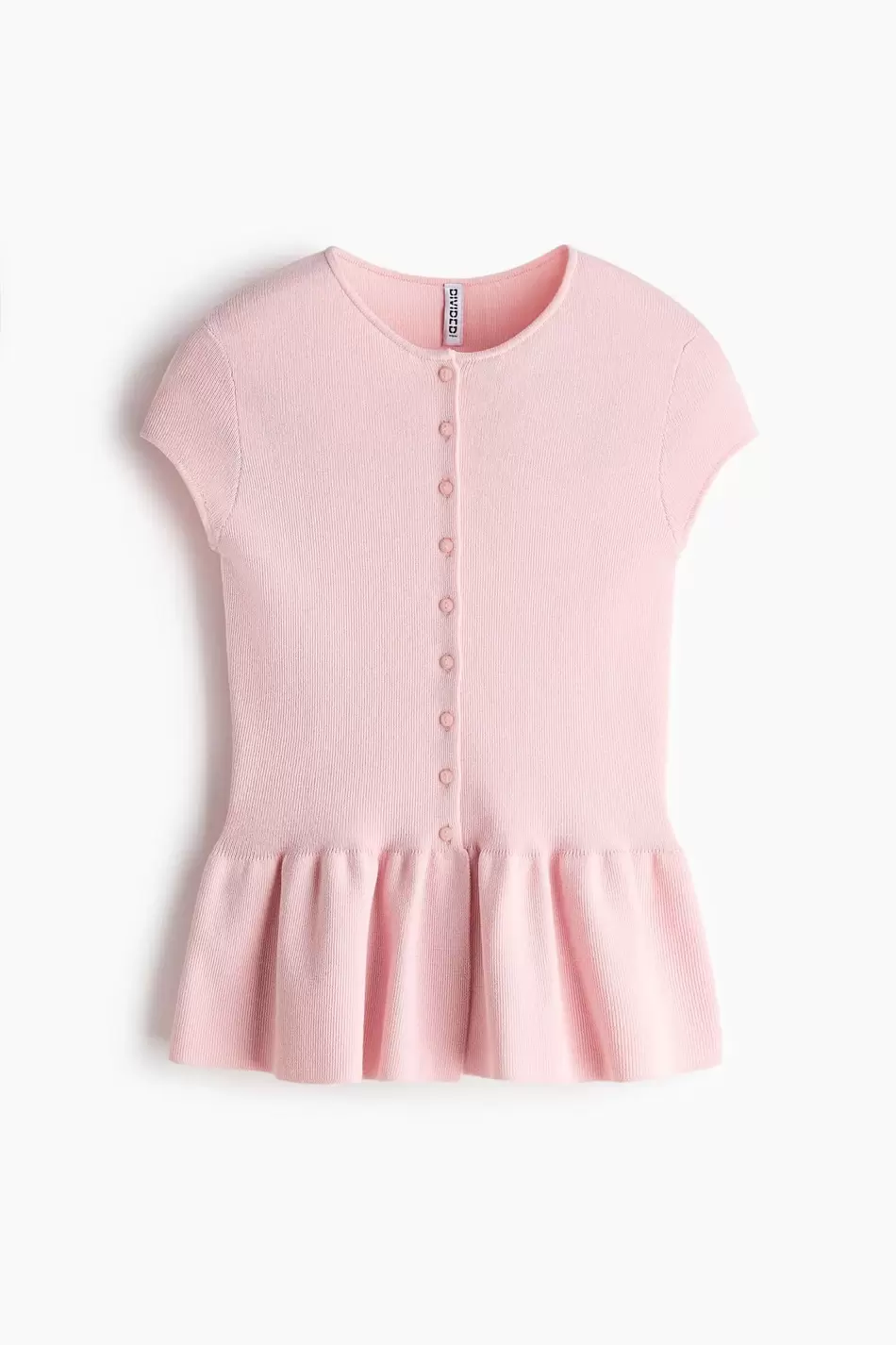 Cárdigan de manga corta con peplum