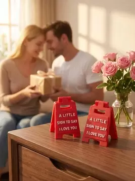 4pcs 3D Printed Mini "I Love You" Signs - Plastic Desk Decor, Stylish Desk Plaques, Perfect For Valentine's Day Gifts, Weddings Or With English Letters And 3D Decorations, Customizable With Names, This Stylish Desk Sign - The Perfect Way To Express Your L