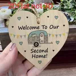 -1%2D Flat Vintage Wood Farmhouse Heart Shaped Welcome Sign With Retro Camper Design, Suitable For Porch Or Entryway, No Electricity Required, Perfect Gift For Camping Lovers, Camping Decor Banner | Artificial Wood Hanging Plaque Fit For 11 Holidays, 2D F