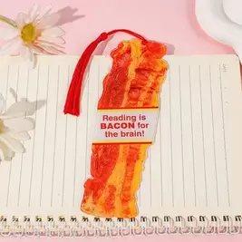 -3%Last 3 days2D Flat Bacon Shaped Bookmark, Printed With Pun "Reading Is Bacon" - Made Of Acrylic Material, Suitable For Book Lovers And Libraries, Bacon Themed Gift, Dedicated To Food And Reading Enthusiasts.