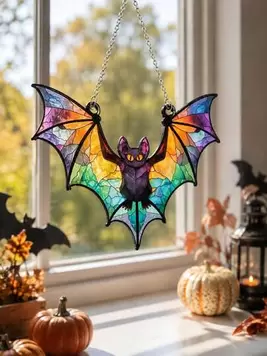 -25%Last 2 days1pc Halloween Hanging Decoration, Vintage Gothic Bat Decoration, Mysterious Dark-Themed Halloween Party Decor, Suitable For Windows, Walls, Porch, Entryway, Bedroom, Living Room, Fireplace Setup, Gift