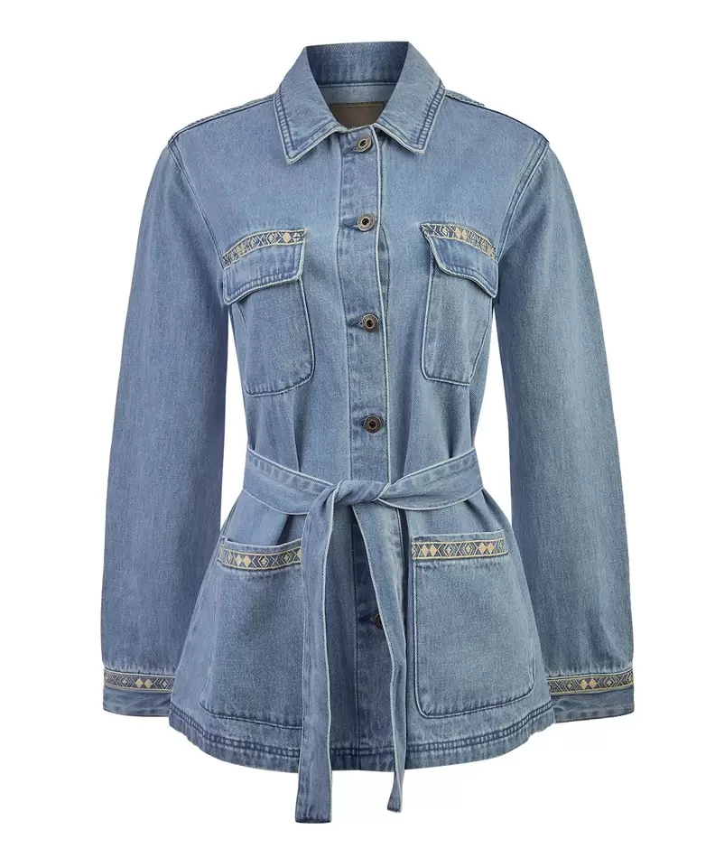 Chaqueta Algodón Mujer Mallow Azul